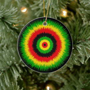 Rasta Reggae Musik Tie Dye Zielscheibe Keramik Ornament