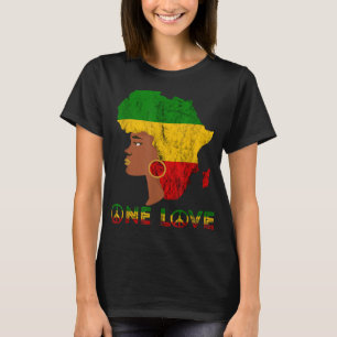 Rasta Reggae One Liebe Jamaican Girl Reggaeton T-Shirt