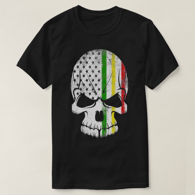 Rasta Reggae Skull T-Shirt (Design vorne)