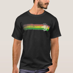 Rasta Reggae-Streifen mit gekröntem Löwe T-Shirt