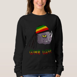 Rasta Rhino Reggae Eine Liebe Rastafarian Roots Ja Sweatshirt