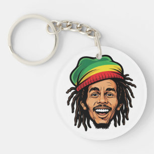 Rasta Roots & Reggae Rhythmen - Ikonischer Bob Mar Schlüsselanhänger