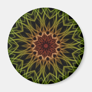 Rasta Rosa Gelb Fraktal Art Magnet