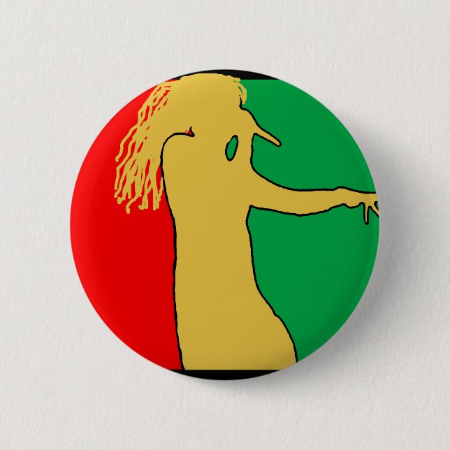 Rasta Sänger-Silhouette Button (Vorderseite)