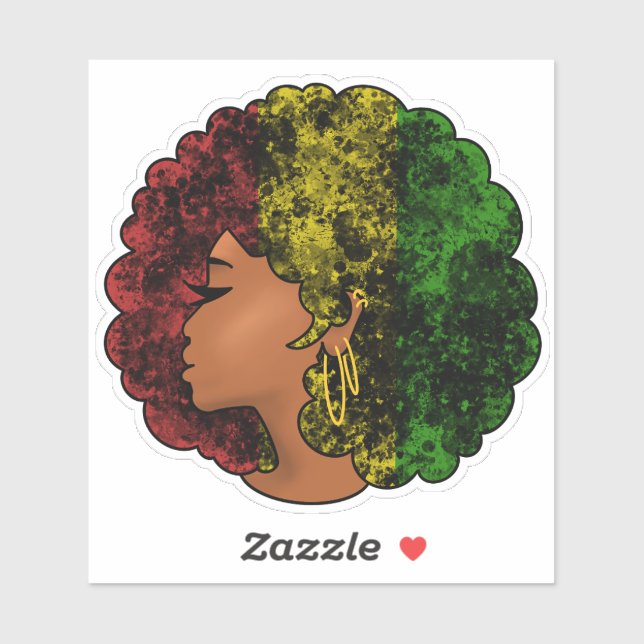 Rasta schwarze Frau in rot-gelb-grün Aufkleber (Blatt)