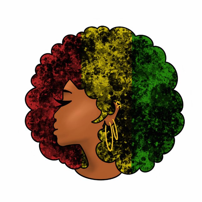 Rasta schwarze Frau in rot-gelb-grün Fotoskulptur Magnet (Vorne)