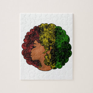 Rasta Schwarze Mädchen Frau Afro rot gelb grün