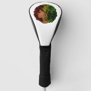 Rasta Schwarze Mädchen Frau Afro rot gelb grün Golf Headcover