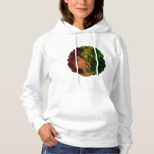 Rasta Schwarze Mädchen Frau Afro rot gelb grün Hoodie