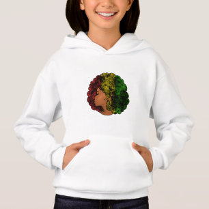 Rasta Schwarze Mädchen Frau Afro rot gelb grün Hoodie