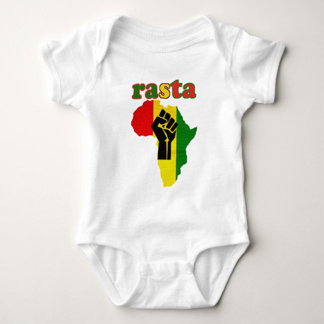 Rasta schwarze Power-Faust über Afrika Baby Strampler (Vorderseite)