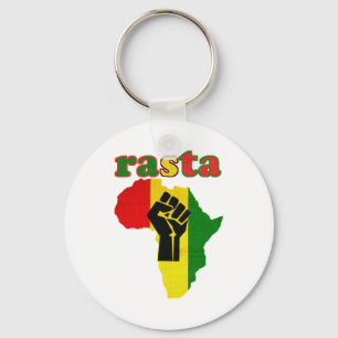 Rasta schwarze Power-Faust über Afrika Schlüsselanhänger