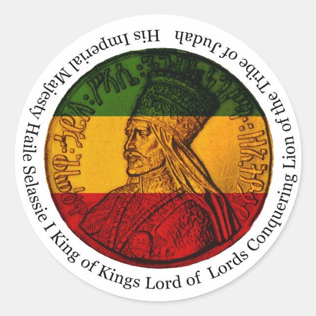 Rasta Sticker Eroberer von Juda Seiner Majestät (Vorderseite)