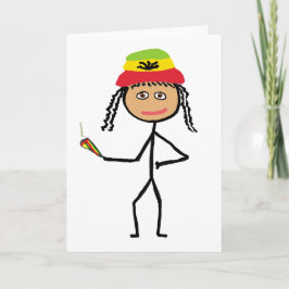 Rasta Stickwoman Karte