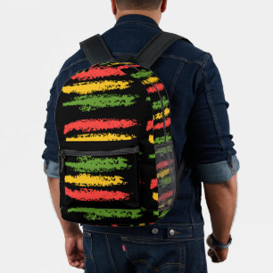 Rasta-Streifen-Design Bedruckter Rucksack