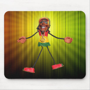 Rasta Strichmännchen mit Goldfriedenszeichen Mousepad