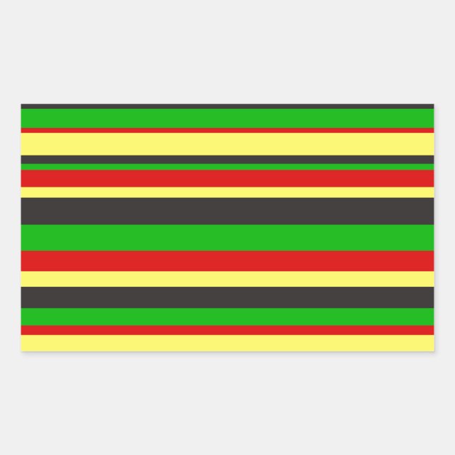 Rasta Stripes Rechteckiger Aufkleber (Vorderseite)