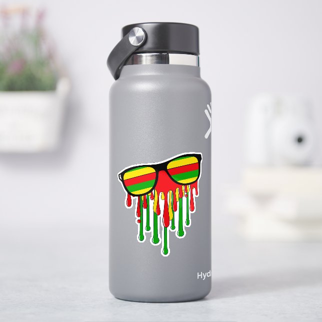 Rasta Sunglasses Melting in the Sun Aufkleber (HydroFlask)