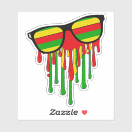 Rasta Sunglasses Melting in the Sun Aufkleber