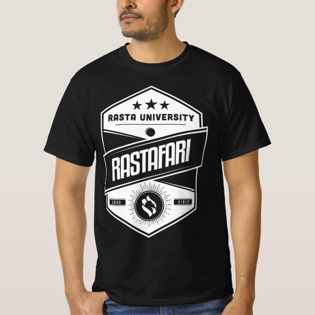 Rasta Universität Rastafari Good Vibes Reggae T-Shirt (Vorderseite)