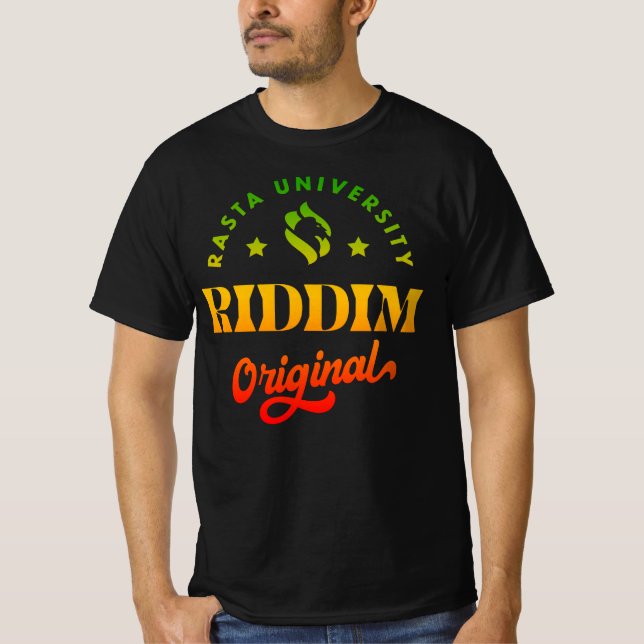 Rasta Universität Riddim Original Rasta Reggae T-Shirt (Vorderseite)