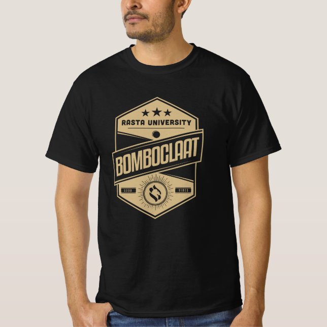 Rasta University Bomboclaat Reggae T-Shirt (Vorderseite)