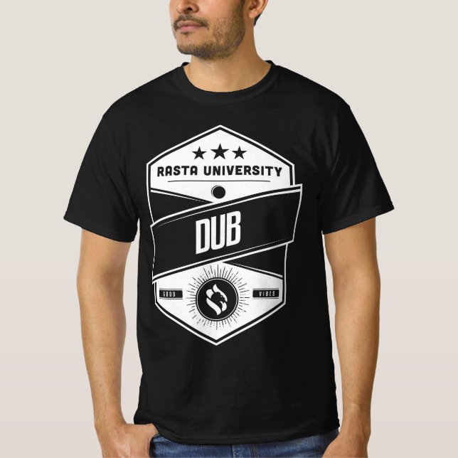 Rasta University Dub Good Vibes Reggae T-Shirt (Vorderseite)