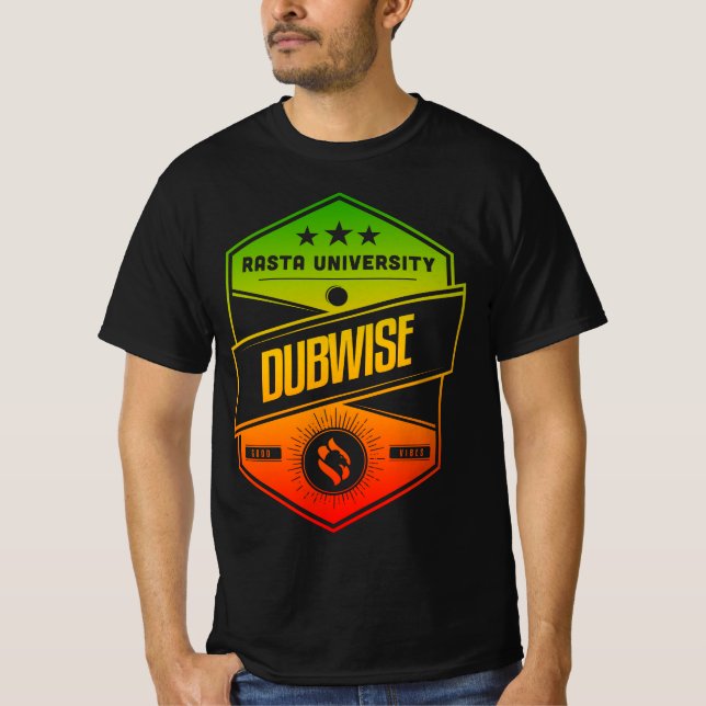 Rasta University Dubwise Good Vibes Rasta Reggae T-Shirt (Vorderseite)