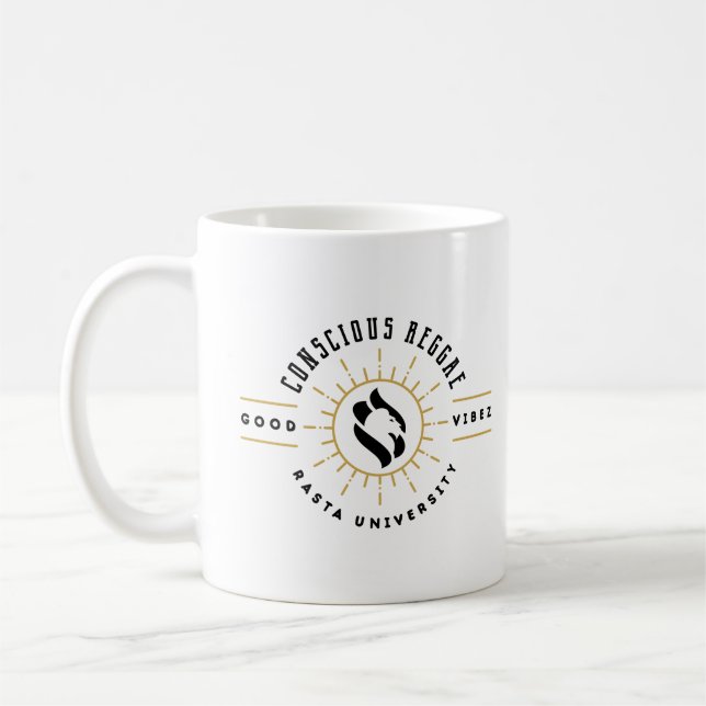 Rasta University Good Vibez Conscious Reggae Kaffeetasse (Links)