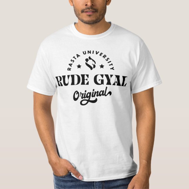 Rasta University Rude Gyal Original Reggae T-Shirt (Vorderseite)