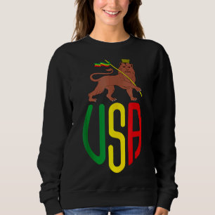 Rasta Usa Reggae Music Zion Lion Jamaica Rastafari Sweatshirt