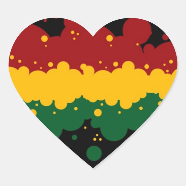 Rasta von Picona™ Herz-Aufkleber (Vorderseite)