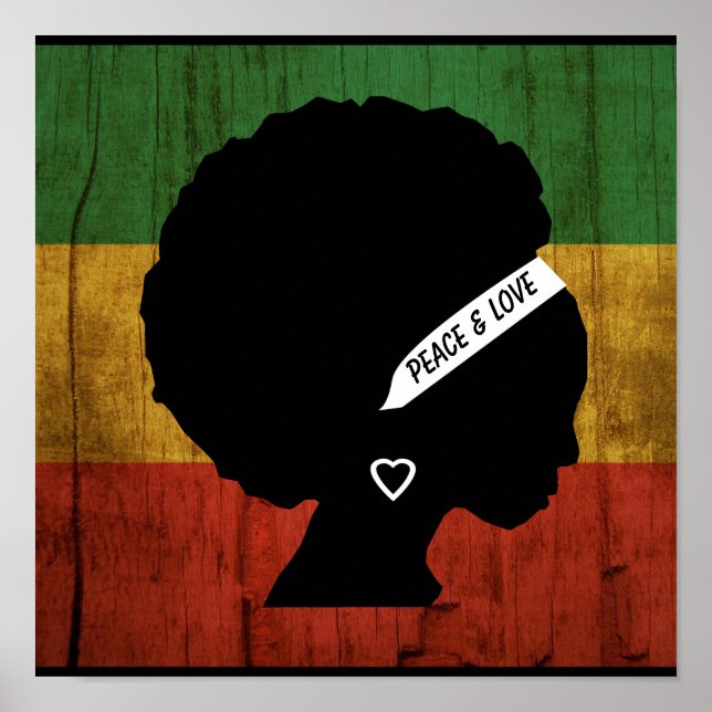 Rasta Woman Peace & Liebe Poster (Vorne)