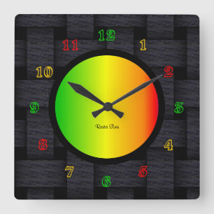 Rasta Zeit Quadratische Wanduhr