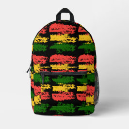 Rastafarbene und raue Rasta-Streifen #2 Bedruckter Rucksack