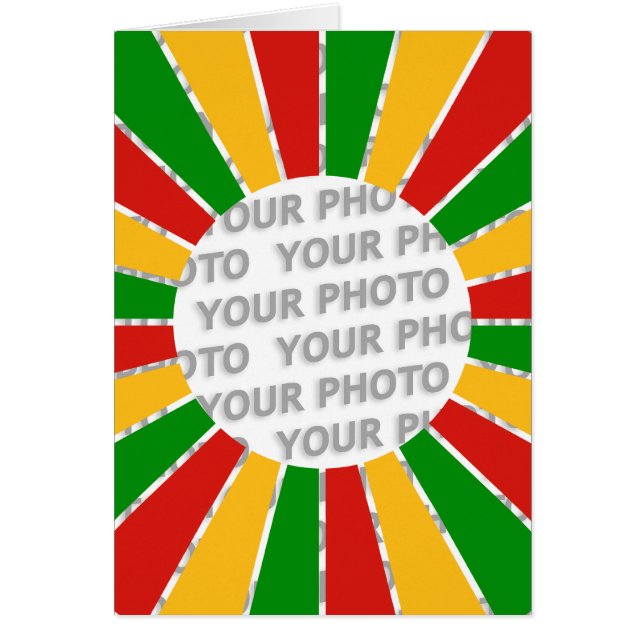 RASTAFARI FLAG BUTTON RAYS + Ihr Zeichen oder Foto (Vorne)