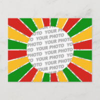 RASTAFARI FLAG BUTTON RAYS + Ihr Zeichen oder Foto