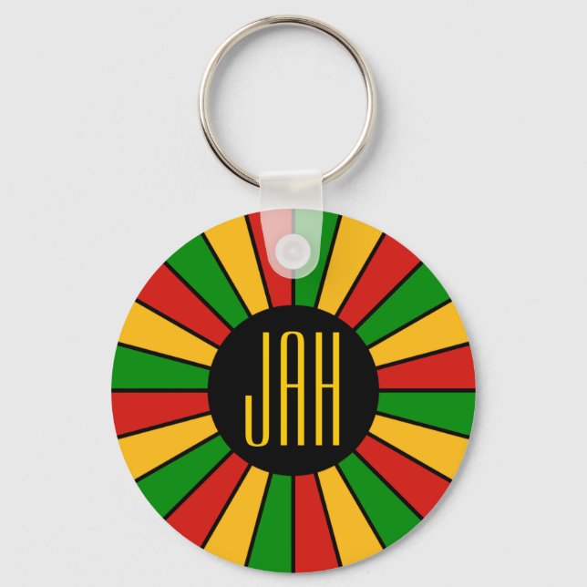 RASTAFARI FLAG BUTTON RAYS + Ihr Zeichen oder Mono Schlüsselanhänger (Vorderseite)