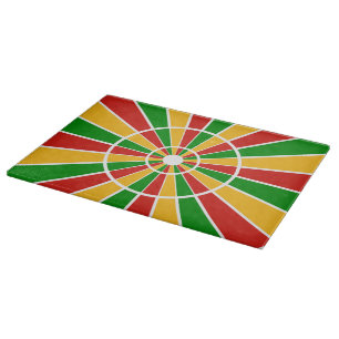 RASTAFARI FLAG BUTTON RAYS + Ihr Zeichen oder Mono Schneidebrett
