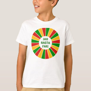 RASTAFARI FLAG BUTTON RAYS + Ihr Zeichen oder Text T-Shirt