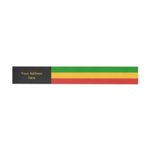 RASTAFARI FLAG FARBEN + Ihr Text Rundum-Adressaufkleber