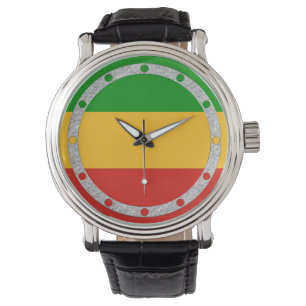 RASTAFARI FLAG FARBEN + Ihre Ideen Armbanduhr