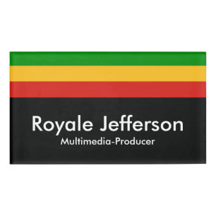 RASTAFARI FLAG FLAG FARBEN + Ihr Name & Ihre Ideen Namenschild