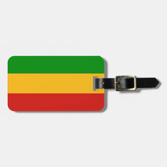 RASTAFARI FLAG FLAG FARBEN + Ihr Text Gepäckanhänger (Vorderseite horizontal)