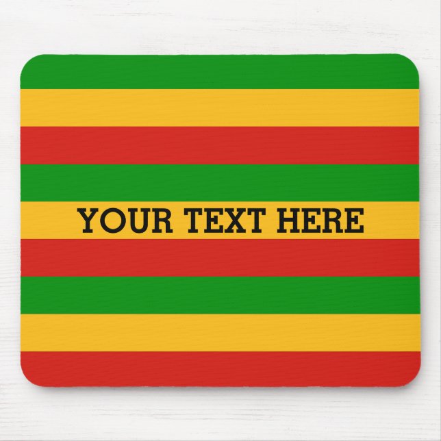 RASTAFARI FLAG FLAG FARBEN + Ihr Text Mousepad (Vorne)