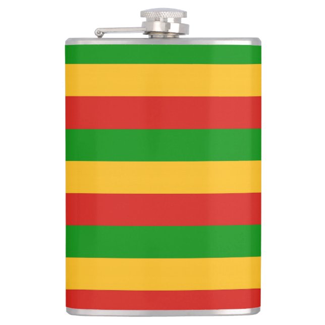 RASTAFARI FLAG FLAG FARBEN + Ihre Ideen Flachmann (Vorderseite)