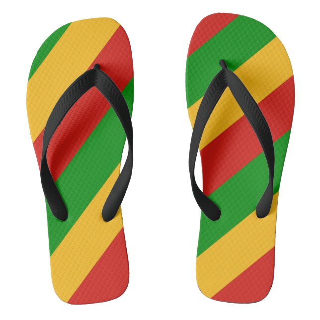 RASTAFARI FLAG FLAG FARBEN + Ihre Ideen Flip Flops (Fußbett)
