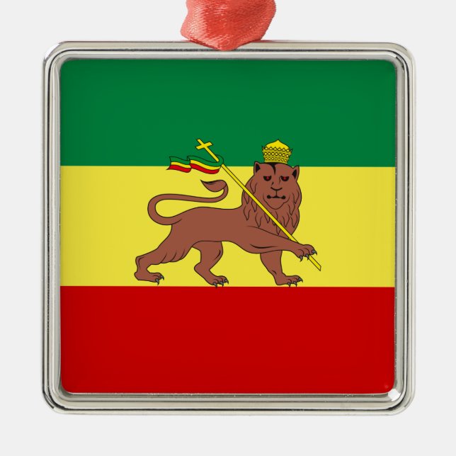 Rastafari-Flag (Rastafarianismus) (Rasta) Ornament Aus Metall (Vorne)