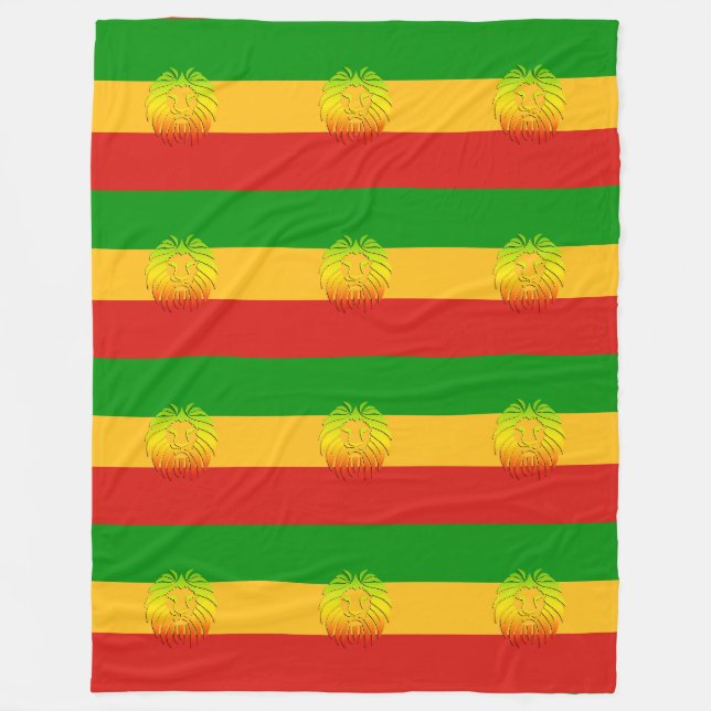 RASTAFARI FLAGFARBEN - MIT LION FLEECEDECKE (Vorderseite)