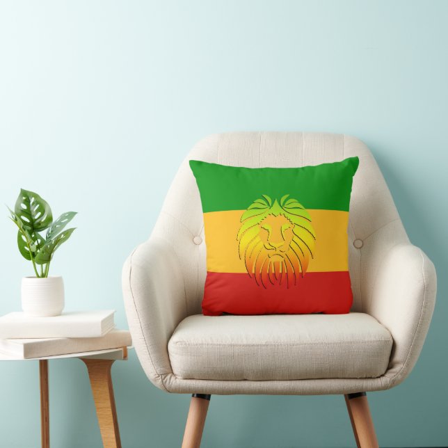 RASTAFARI FLAGFARBEN - MIT LION KISSEN (Stuhl )